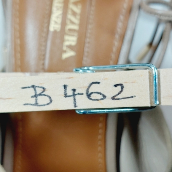 Aquazzura Estelle Leather Suede Cream Grey Taupe Ankle Tie Peep Toe Heels B462 - Picture 13 of 13